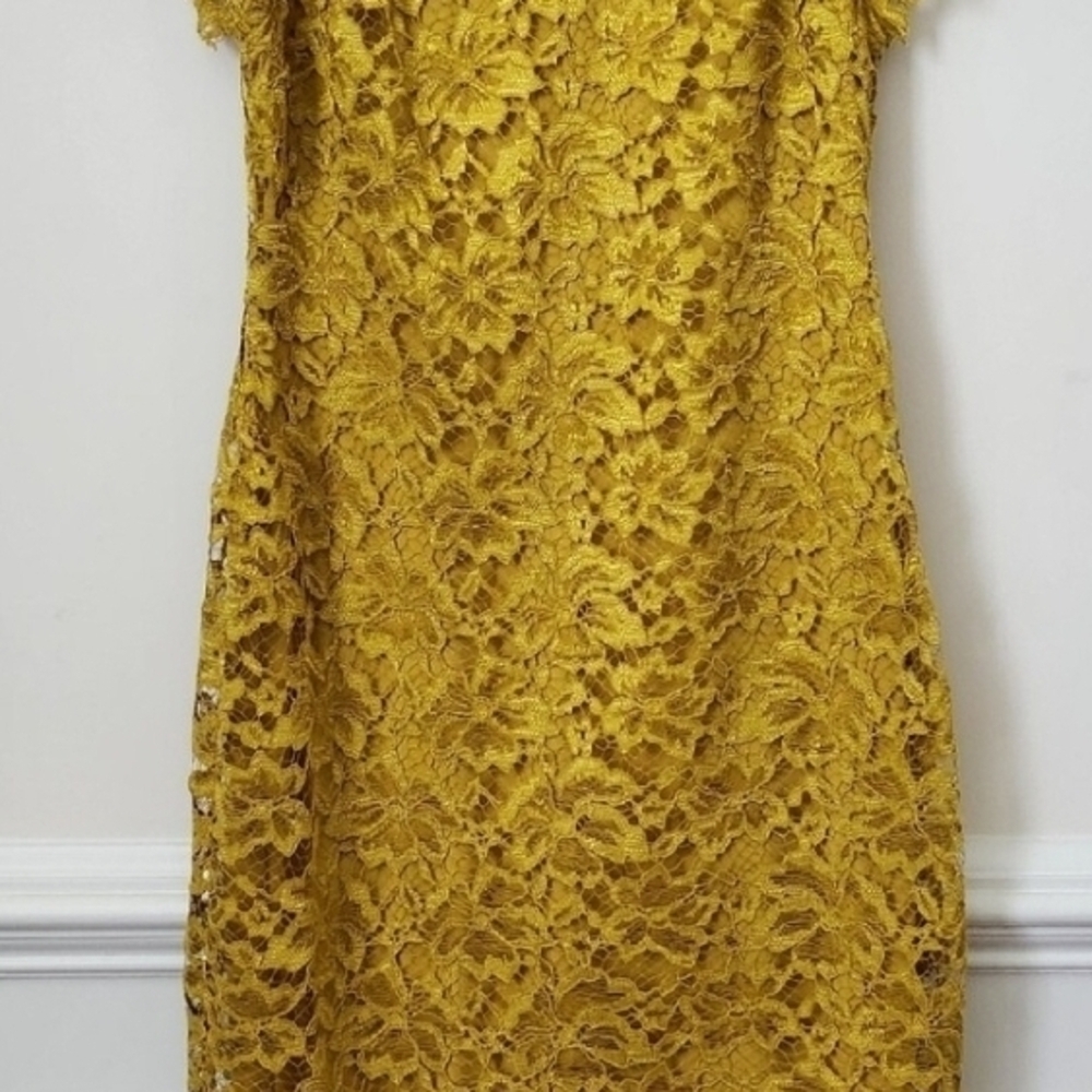 Enfocus Elegant Yellow Lace Dress